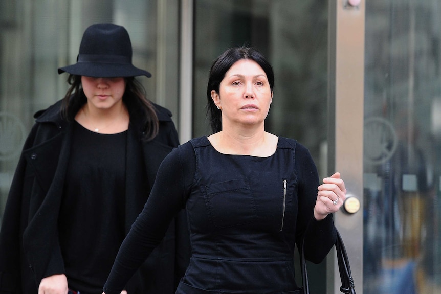 Roberta Williams leaves the Victorian County courts in Melbourne