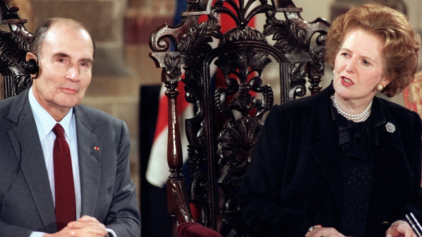 François Mitterrand and Margaret Thatcher