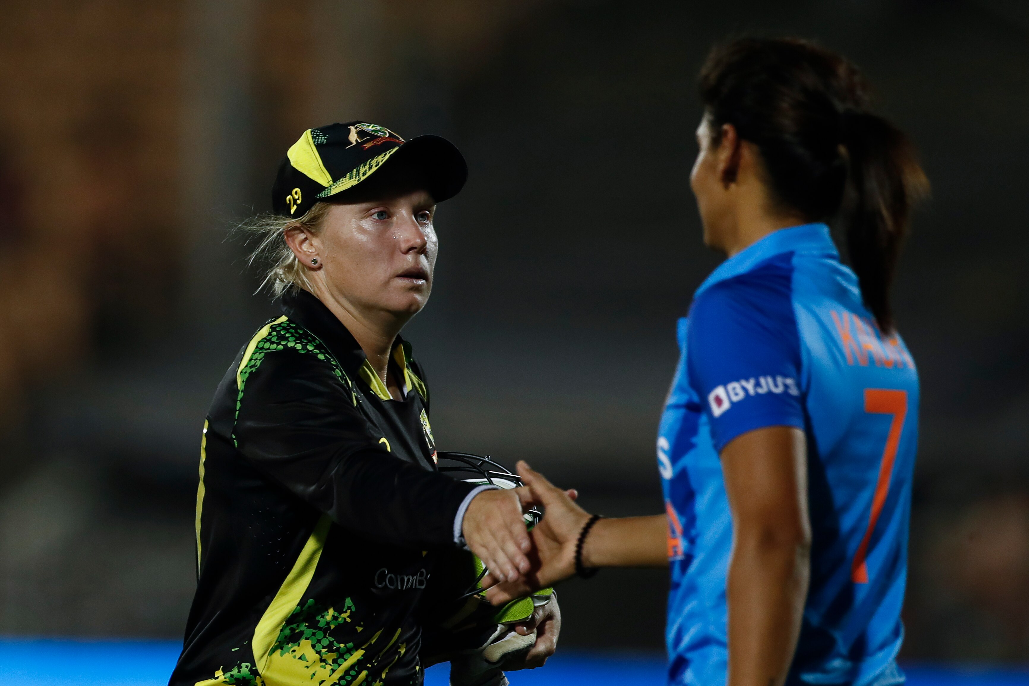 Two captains shake hands