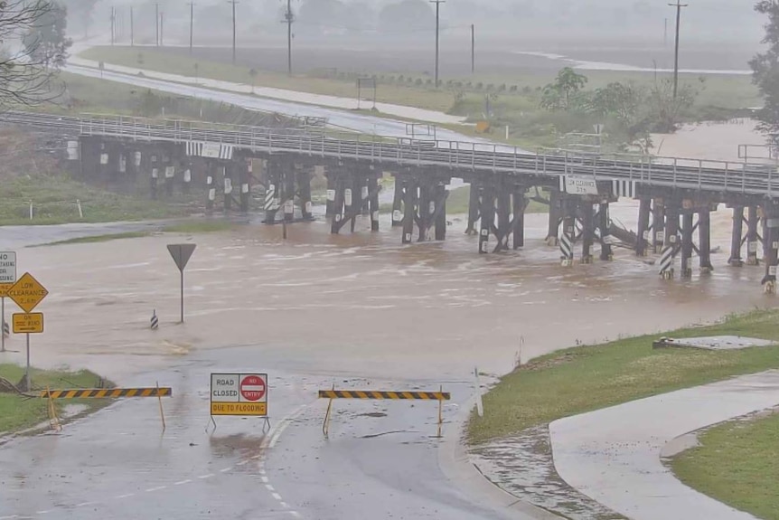 The Grantham Rail Bridge, in the Lockyer Valley, seen at 8am.