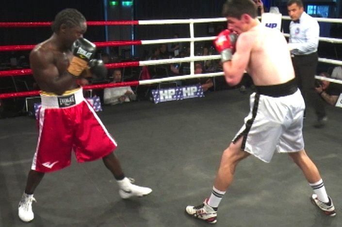 Victor Odindo in a boxing match
