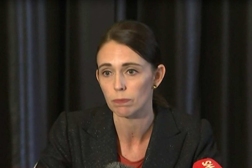 NZ Prime Minister Jacinda Ardern speaks to the media in a press conference