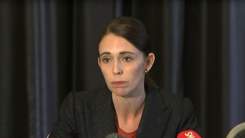 NZ Prime Minister Jacinda Ardern speaks to the media in a press conference