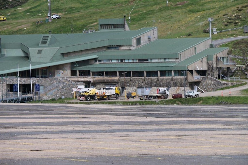 An image of the progress at the site from ABC's visit to perisher village in december