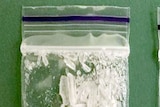 Two bags of crystal methamphetamine hydrochloride or 'ice', seized by police.