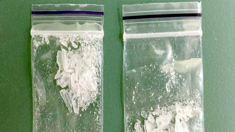 Bags of crystal methamphetamine or 'ice'.