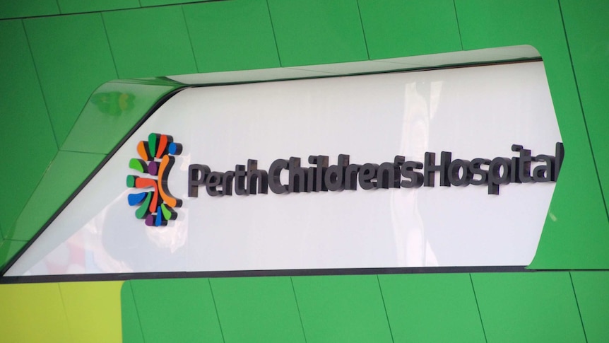 A sign outside the new Perth Children's Hospital.