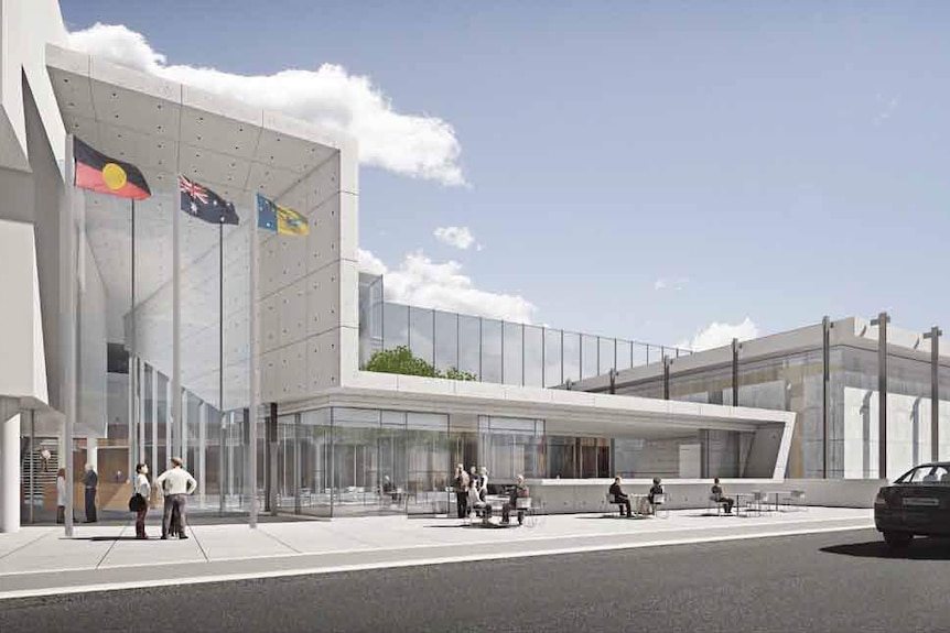 A new glass link building will join the ACT Supreme Court to the neighbouring Magistrates Court.