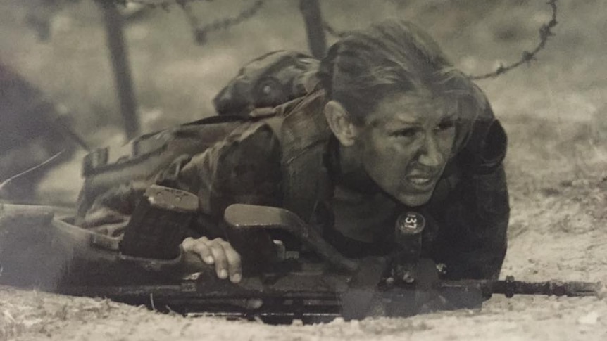 Pennie Looker during a military exercise.