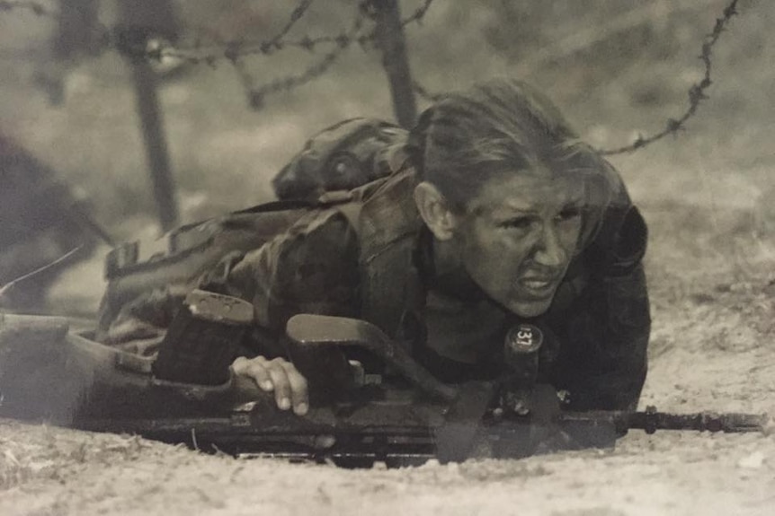 Pennie Looker during a military exercise.