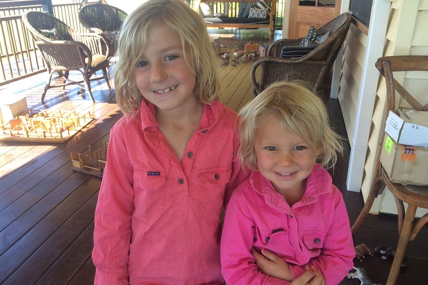 Six-year-old Adelaide McArthur and her sister, three-year-old Eliza McArthur