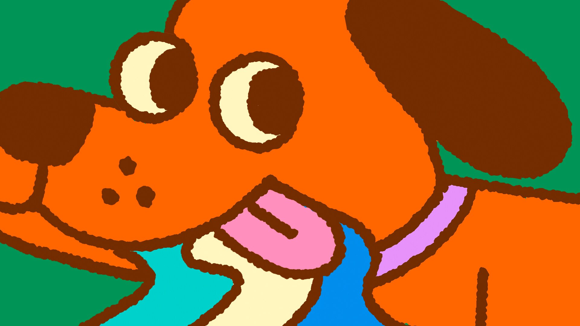 Graphic drawing of dog