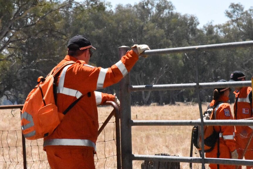 An SES search party looking for missing woman Karen Chetcuti near Whorouly.