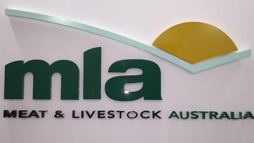 Letters MLA with symbol for Meat and Livestock Australia at headquarters in North Sydney