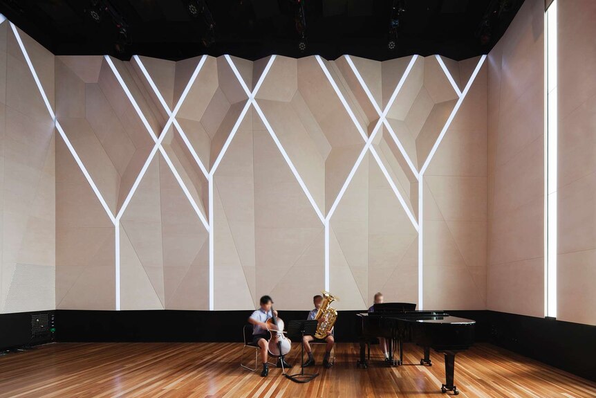 Photo of the new music school at Wesley College in Melbourne