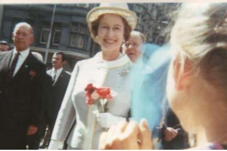 Queen Elizabeth greets well-wishers in Melbourne in the 1970s.