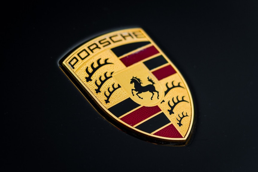 The logo of car manufacturer Porsche.