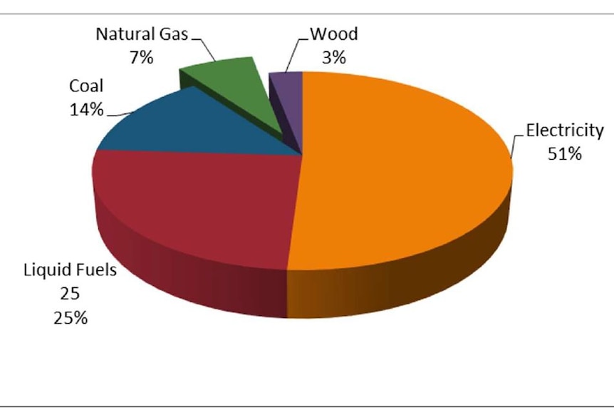 Fuels used by Tasmania's industrial sector.