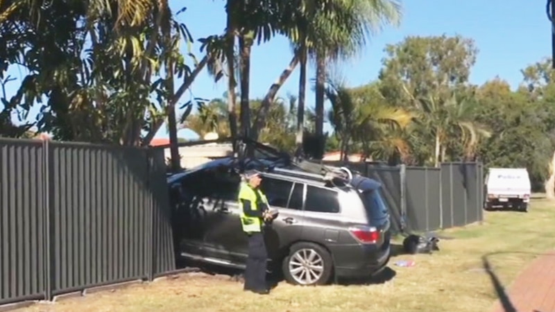 Wreck of car driven by Dean Mercer crashed into a fence on Queensland's Gold Coast