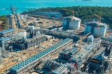 The two-train LNG plant, being constructed by Bechtel on Curtis Island, off the coast of Gladstone in southern Queensland