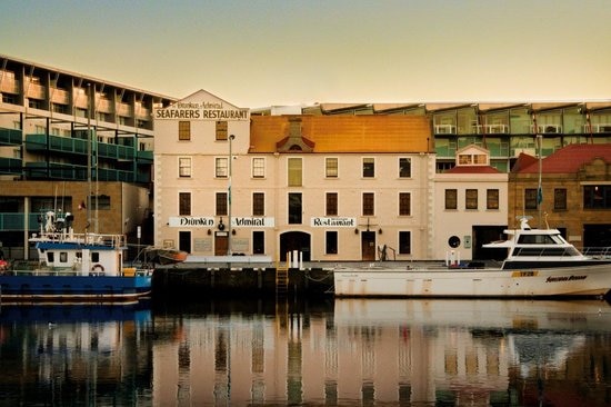 Exterior of the Drunken Admiral Restaurant on Hobart's waterfront