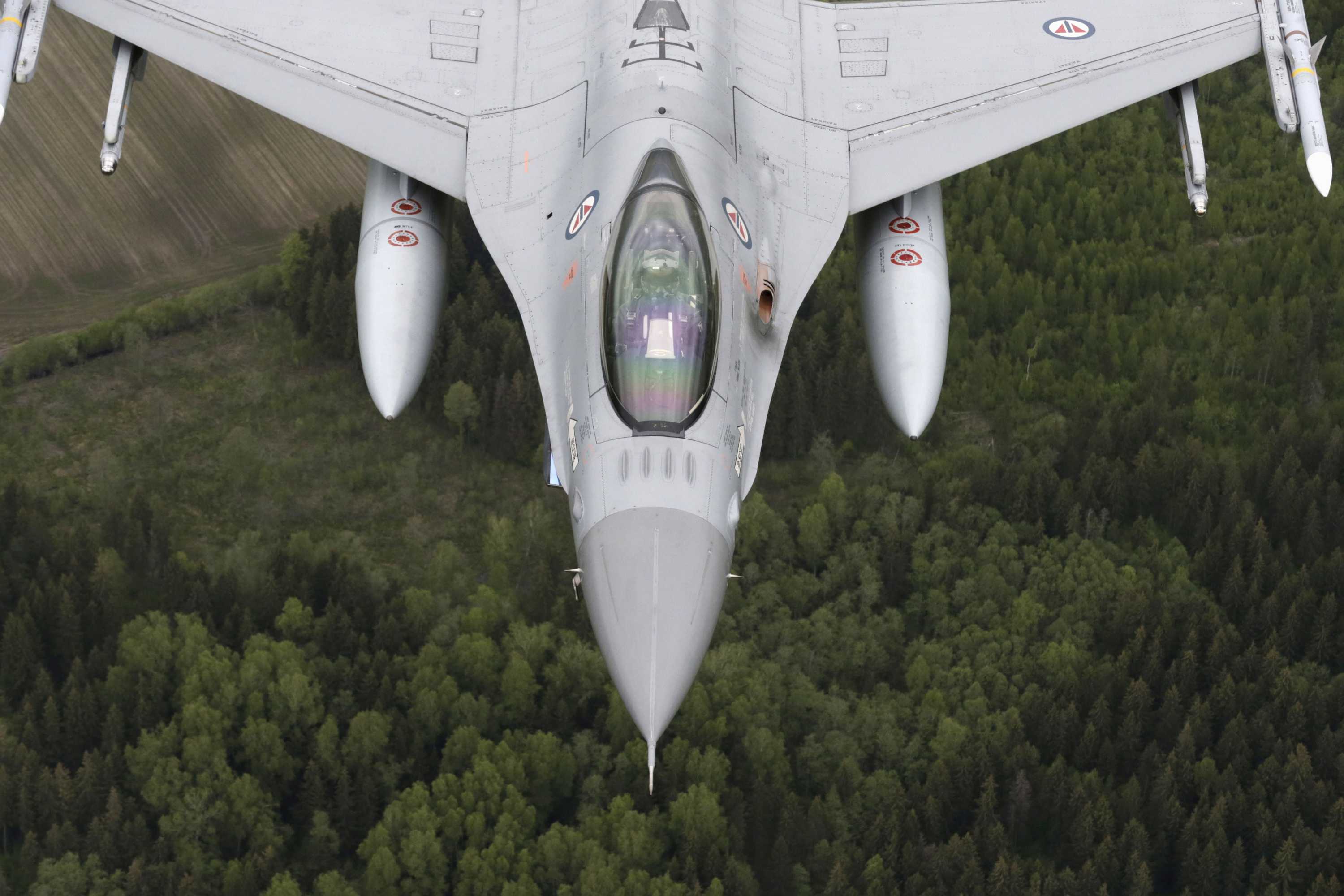 A Norwegian Air Force F-16 fighter plane