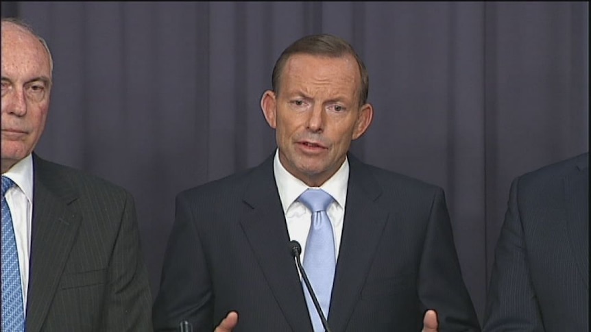 Tony Abbott makes the announcement in Canberra