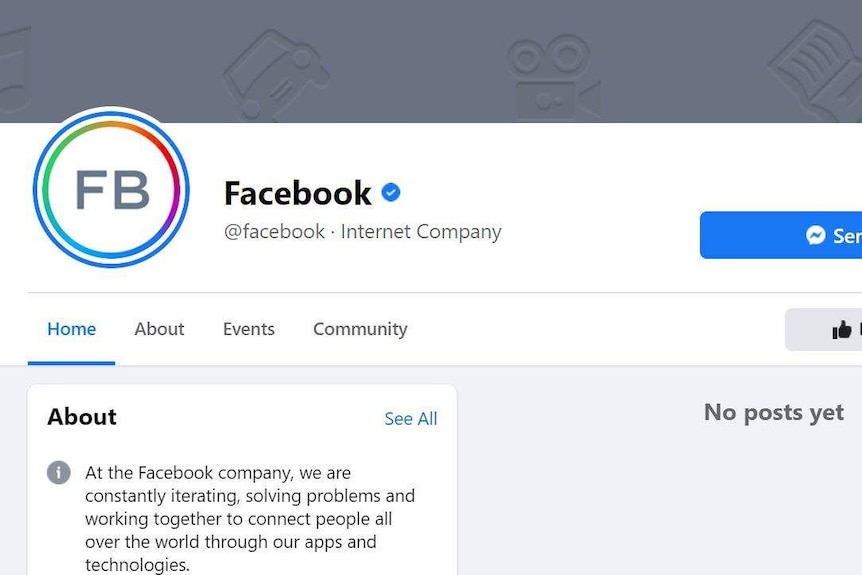 A screenshot of Facebook's facebook page