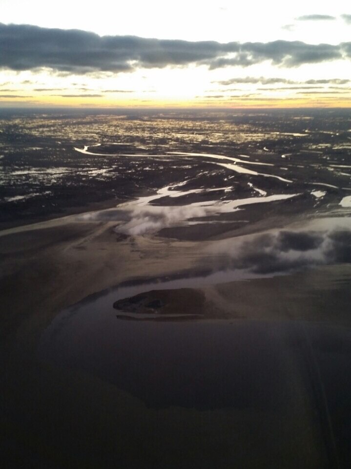 Desert lake with water