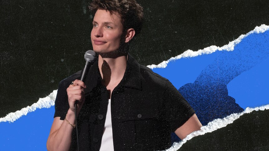 US comedian Matt Rife on-stage in Netflix stand-up special Natural Selection.