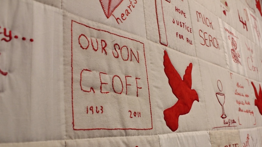 The Quilt of Hope and its detailed squares were created by mothers across western Victoria