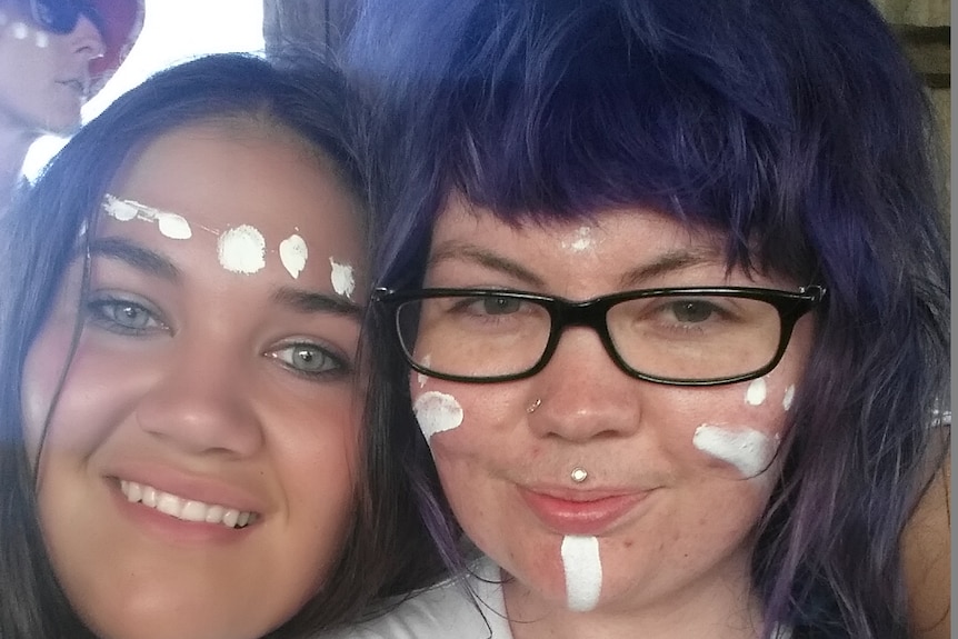 Karlie and a participant at a CSIRO Indigenous science summer school.