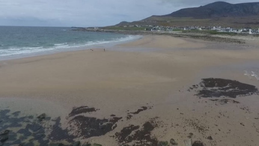 Sand has returned to the beach near Dooagh village on Achill Island