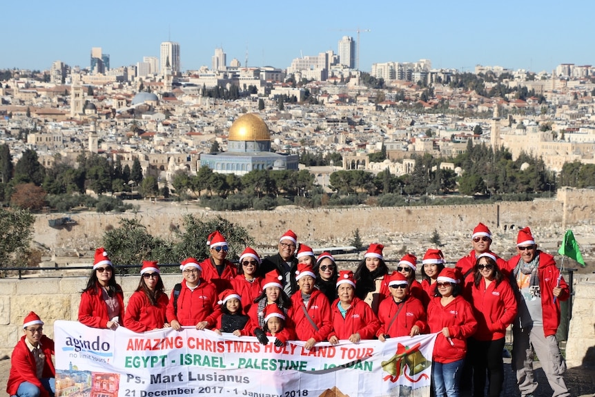 Indonesian pilgrims at Jerusalem