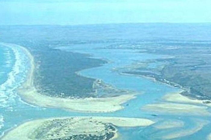 Murray mouth and Coorong from the air