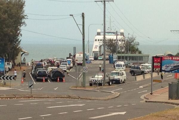 Campers waiting to evacuate North Stradbroke Island