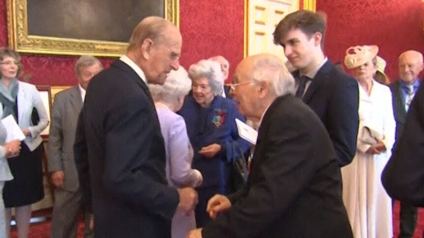 Prince Philip jokes about standing down, saying he 'can't stand up'