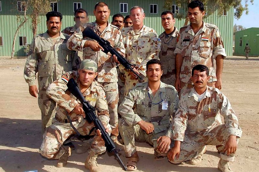 Iraqi soldiers being trained