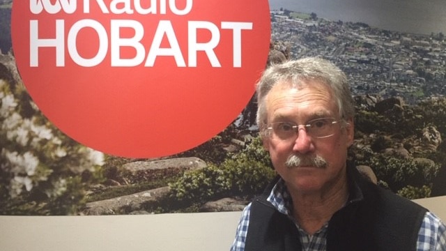 US author David Quammen at the ABC Radio studio in Hobart