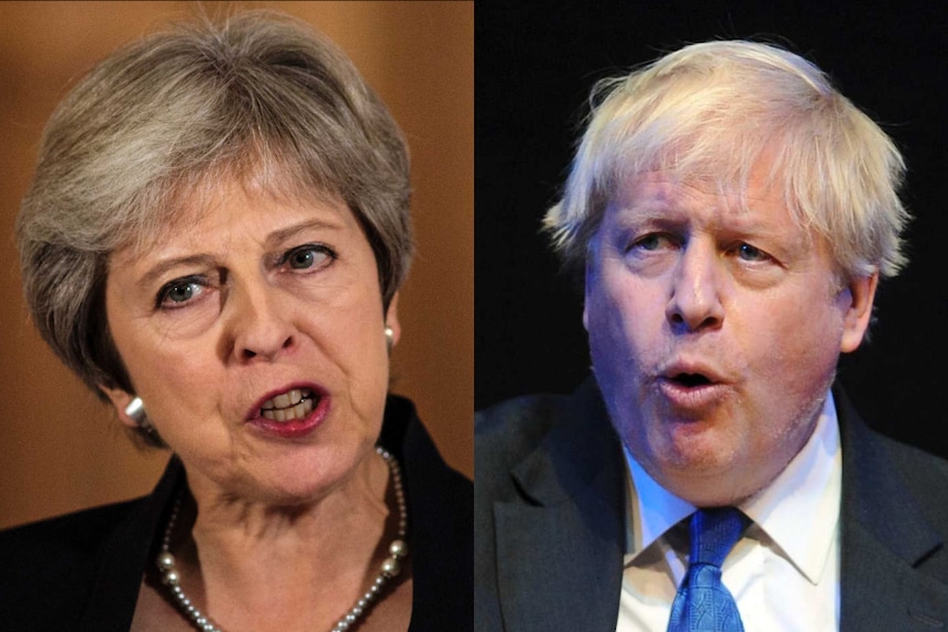 Composite image of Theresa May and Boris Johnson