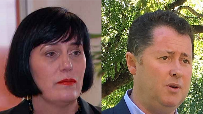 A side-by-side head and shoulders image of Leesa Vlahos and Jack Snelling