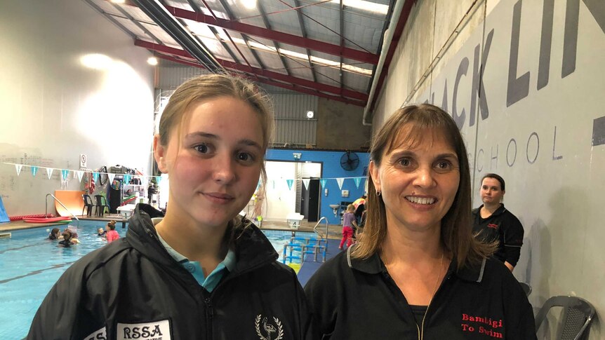 Bambigi swim school founder Piper Stewart and her mother Alison Stewart.