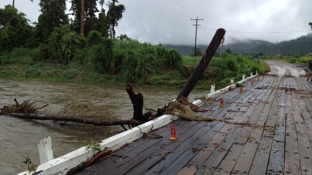 Liverpool Creek bridge at Japoonvale, south of Innisfail, this morning.