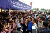 Hun Sen in a crowd.
