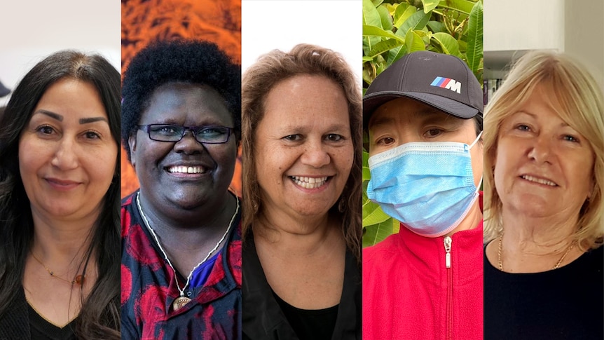 A composite image of five women from different backgrounds. 