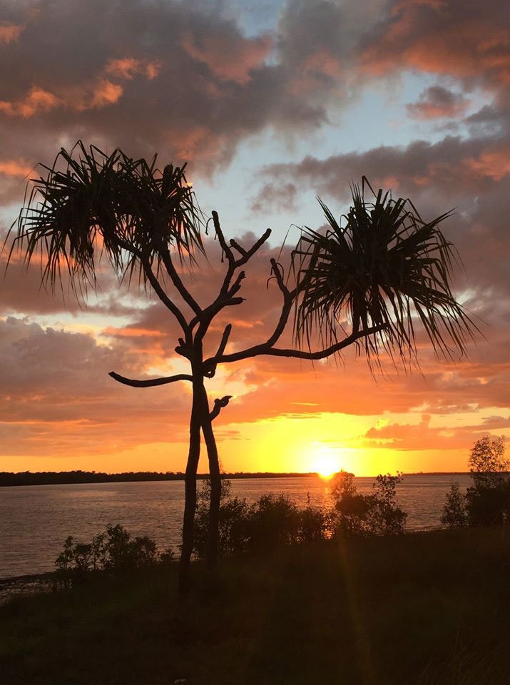 Sunset over a beach at Aurukun in Far North Queensland