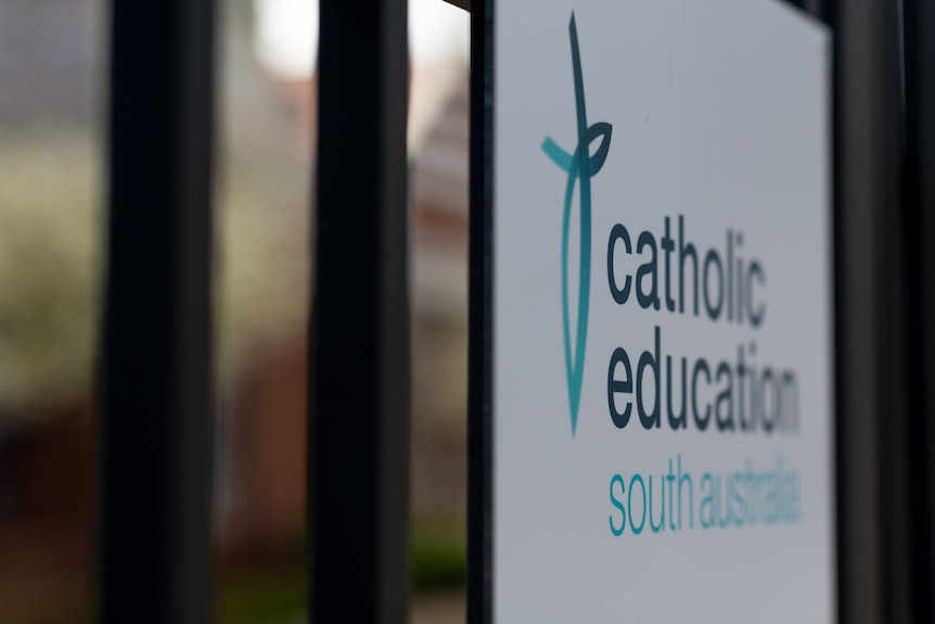 A sign reading Catholic Education South Australia