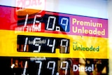 Petrol bowser showing prices