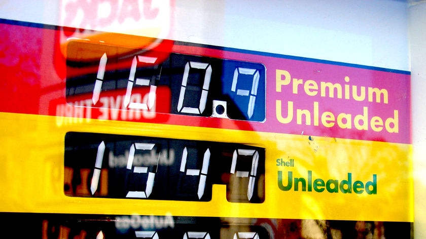 Petrol bowser showing prices