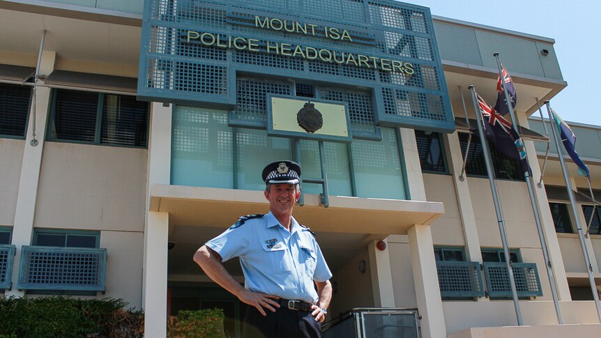 Superintendent Russell Miller in front of the Mount Isa police station